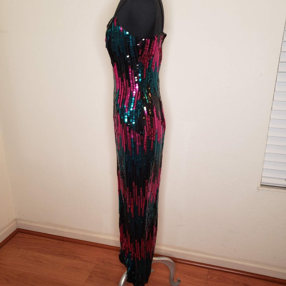 Nadine Sequinned Floor length straight dress - Picture 6 of 7